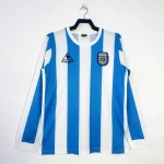 Vintage 1986 Argentina Home Long Sleeve Football Shirt - Aerated Cotton & Crew Neck Mexico 86 Jersey